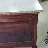 Empire commode in walnut with white marble top from the 19th century