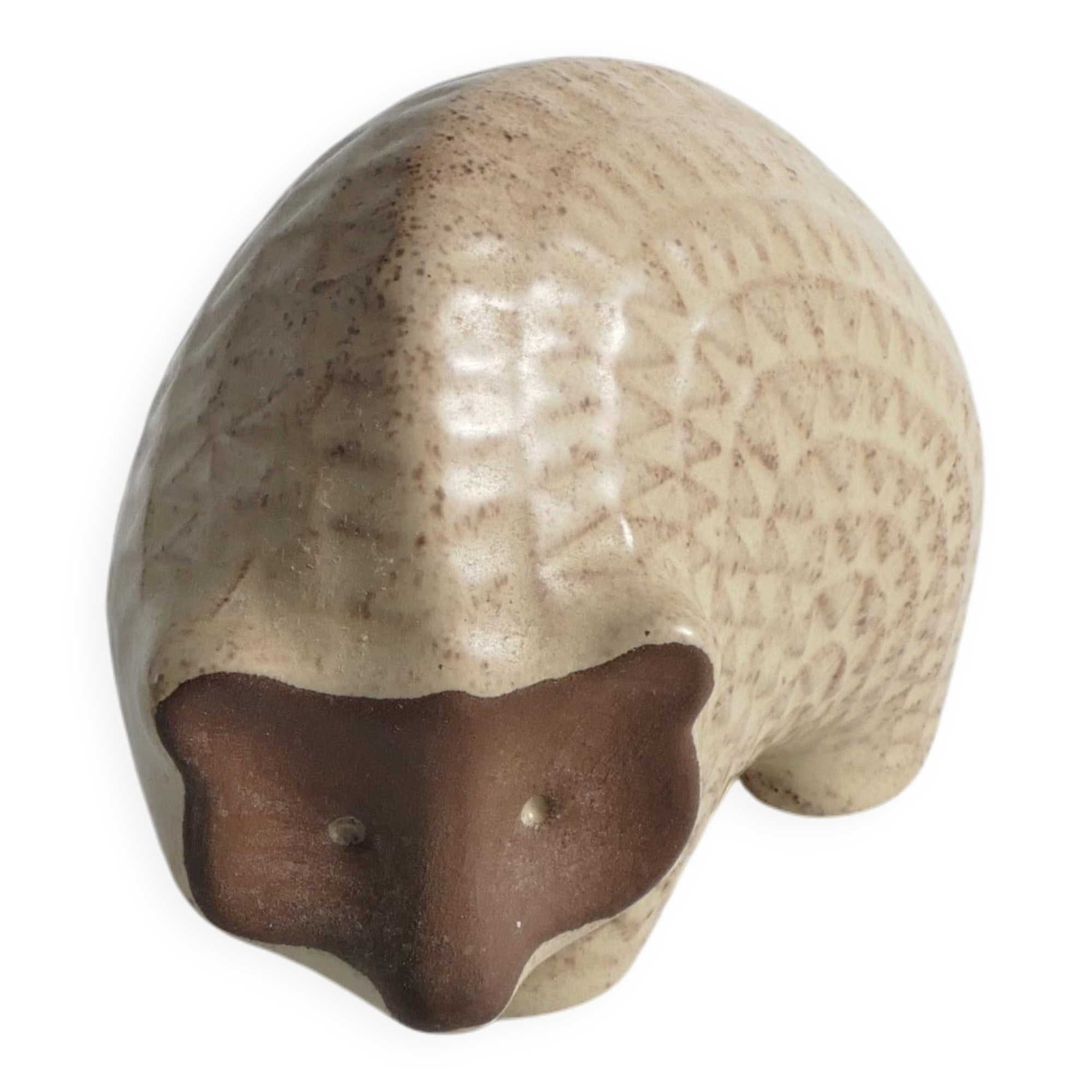 Scandinavian Modern zigzag patterned Earthenware Hedgehog, 1960s