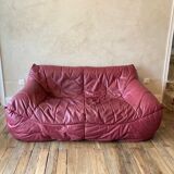 Hans Hopfer "Informel" model sofa, in burgundy leather