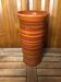 Old soulaines vase france ceramic brown & orange vintage #a393