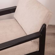 Pair of vintage 80's armchairs in wood and fabric italian design