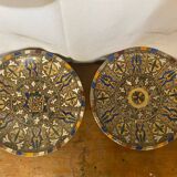 Pair of Antique SAFI Moroccan Glazed Terracotta Dishes from the 50s