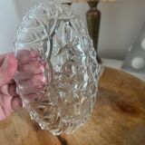 Coupelle ancienne en verre ciselé