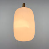 1960s Wood and Glass Pendant Light by ULUV, Czechoslovakia, Marked by Manufacturer