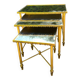 Vintage 70's nesting table in brass and mirror
