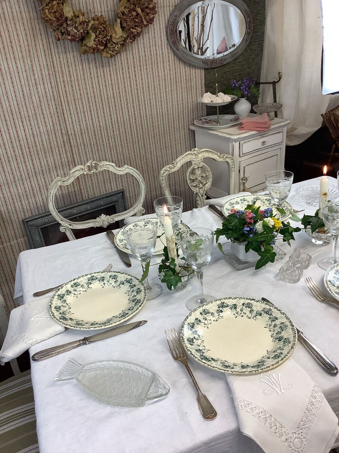 6 old flat plates made in france terre de fer choisy le roi