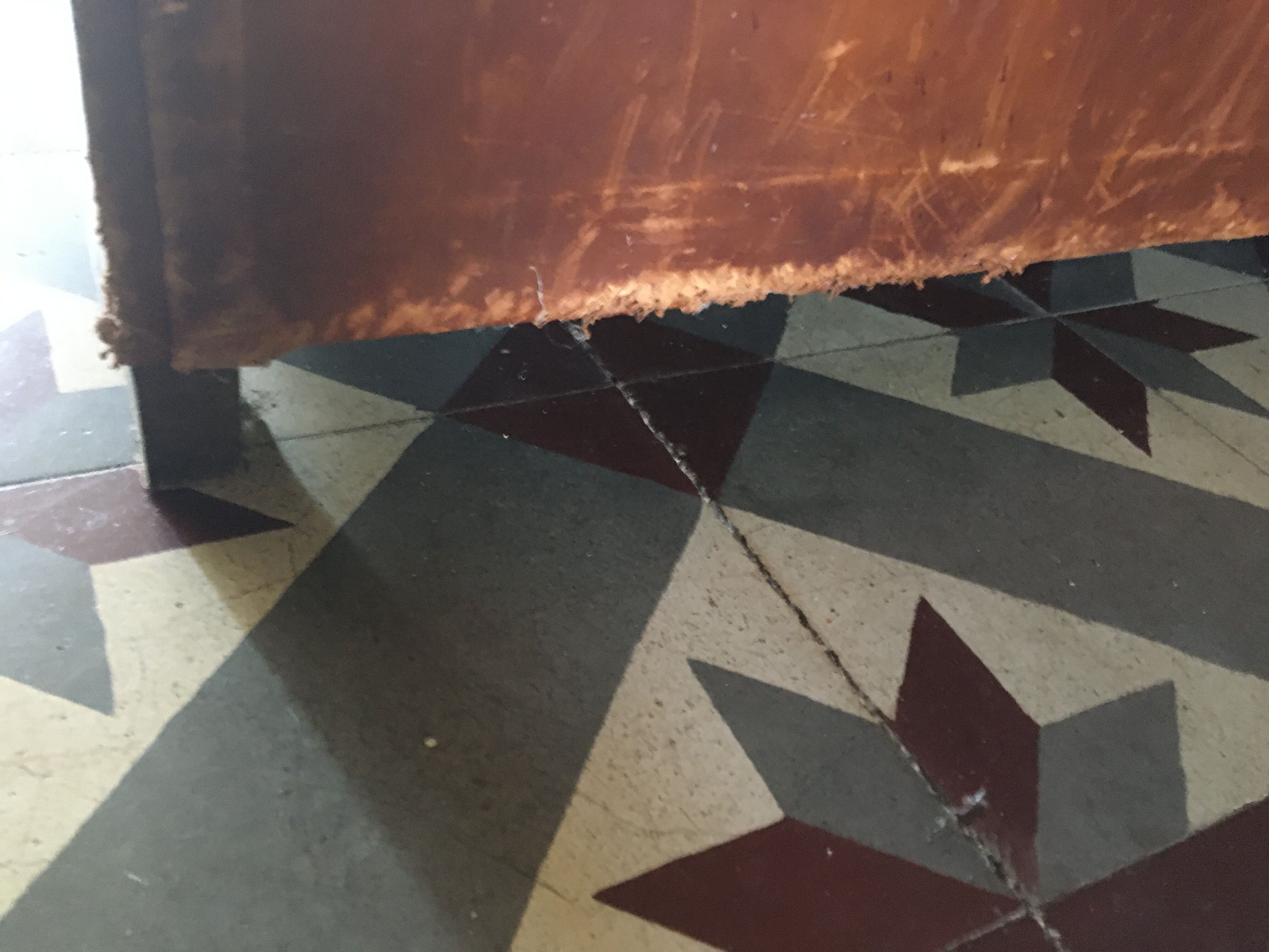 Leather club sofa 30s