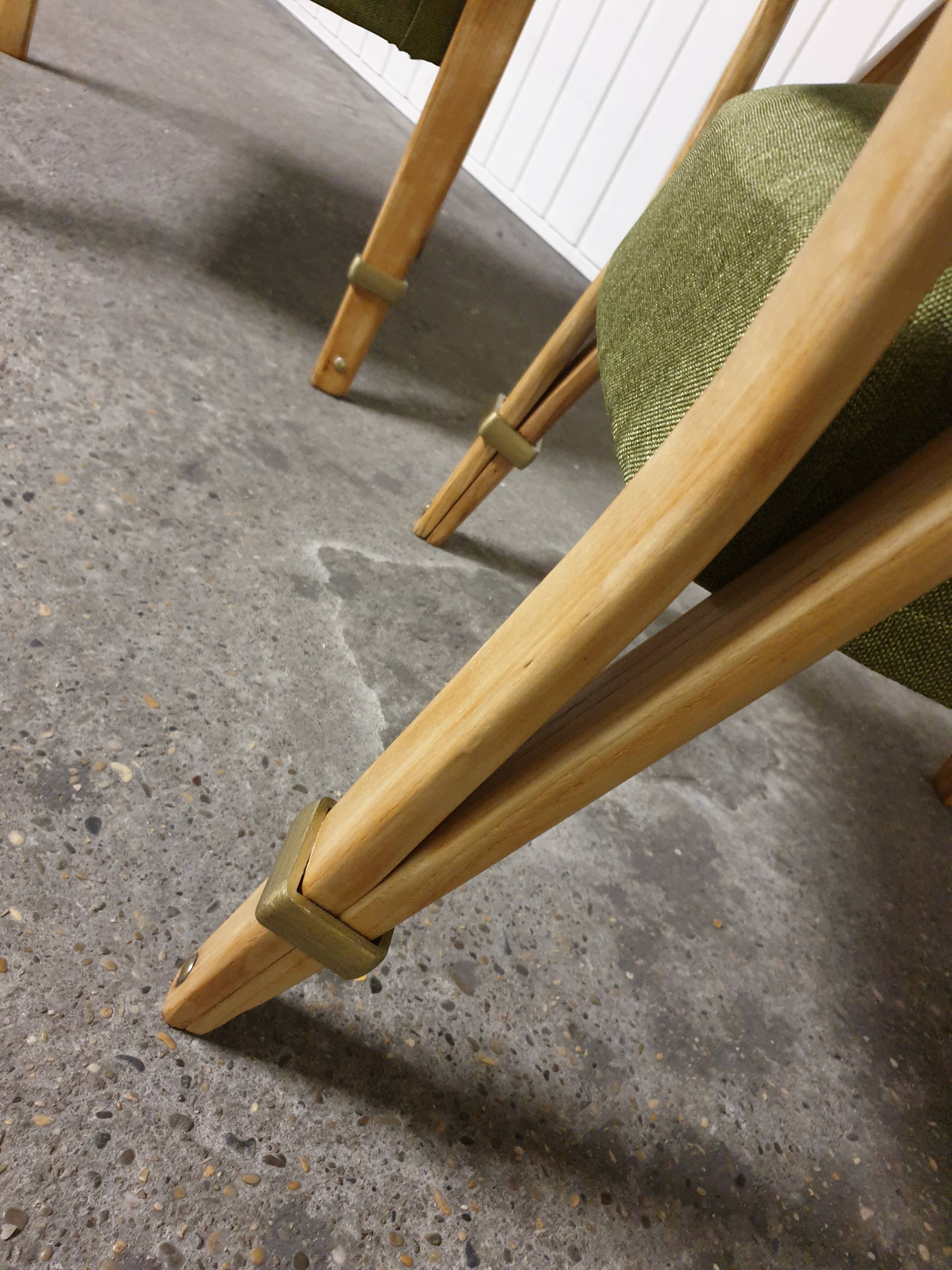 Pair of Bow Wood Steiner Mid-Century Armchairs