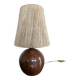 Lampe boule en grès vintage et abat jour corde