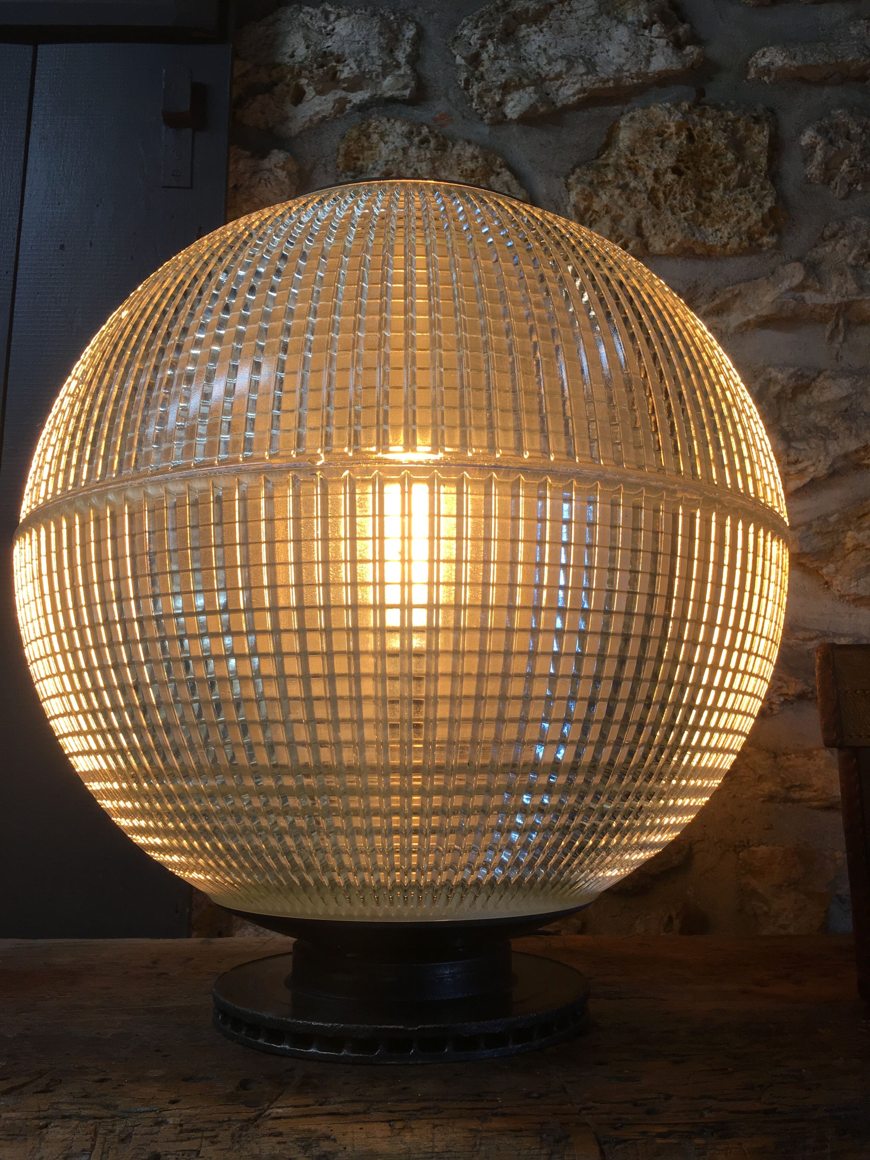 Holophane ball on plinth 1950, 50 cm diameter