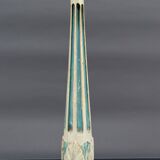 Art Deco wooden lamp painted in white and patinated blue, France, Circa 1920