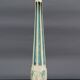 Lampe en bois Art Déco peinte en blanc et bleu patiné, France, Circa 1920