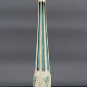 Art Deco wooden lamp painted in white and patinated blue, France, Circa 1920