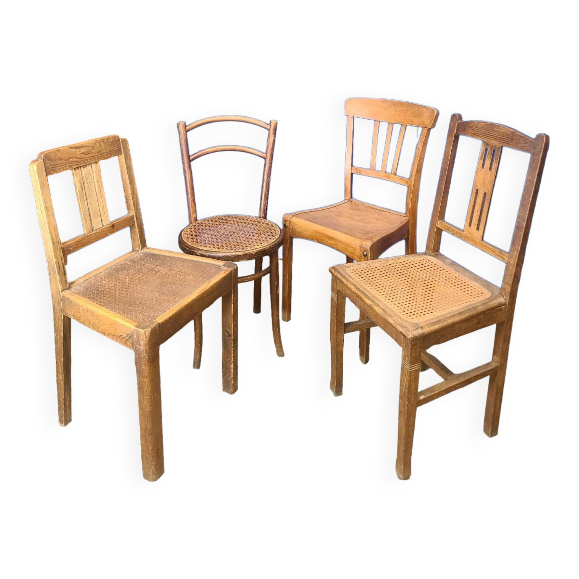 Série de 4 chaise art déco vintage, luterma, Fischel, etc..