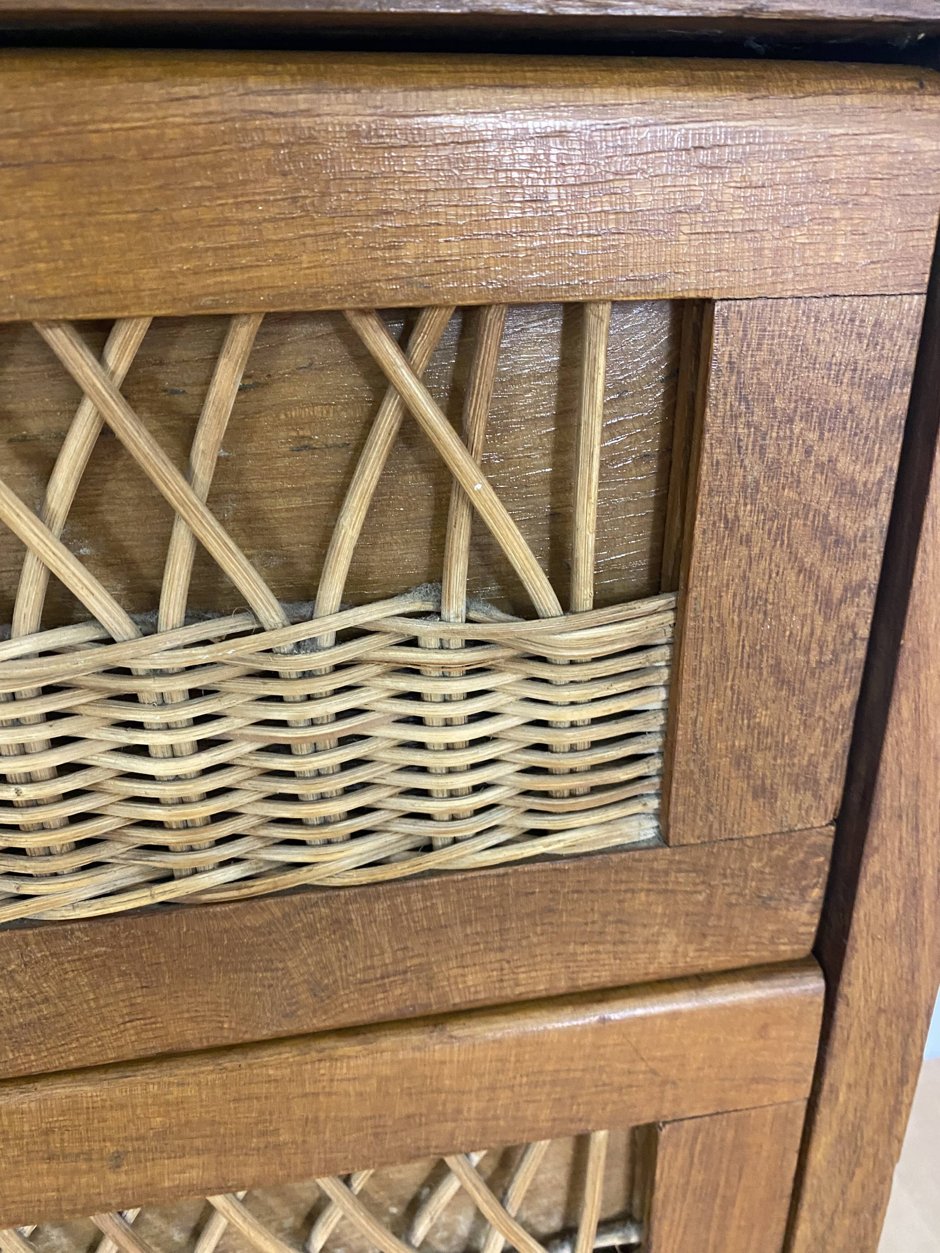 Vintage dresser rattan compass feet