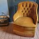 Gold velvet armchair