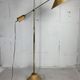 Italian adjustable floor lamp in pencil reed bamboo rattan and brass, 1970s