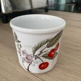 Vintage cherry porcelain jam jar