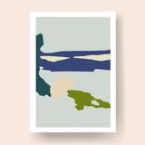ABSTRACT BLUE MOUNTAIN - Illustration A4