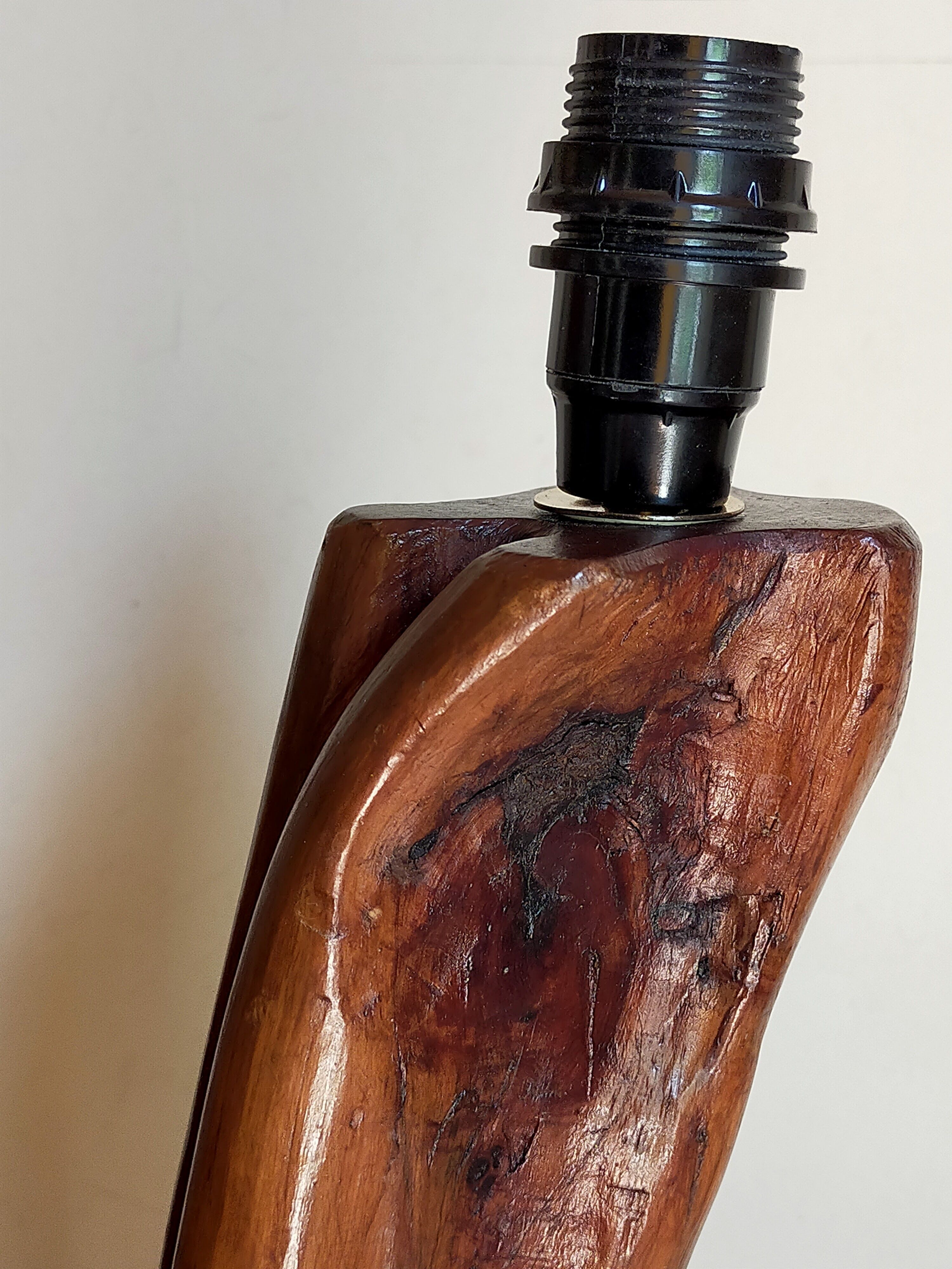 Free-form solid wood pose lamp in 1950s