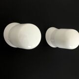 Pair of white oblique wall lights by Arno. 60s