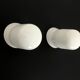 Pair of white oblique wall lights by Arno. 60s