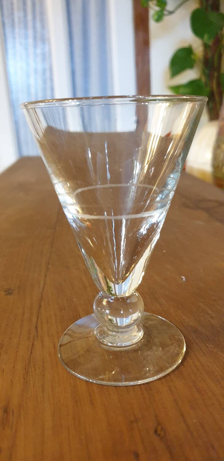 Six art deco glasses