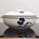 Old earthenware tureen with blue flower, Moulin des loups and hamage France, model