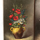 Paire de miniatures, huiles sur panneau, bouquets de fleurs