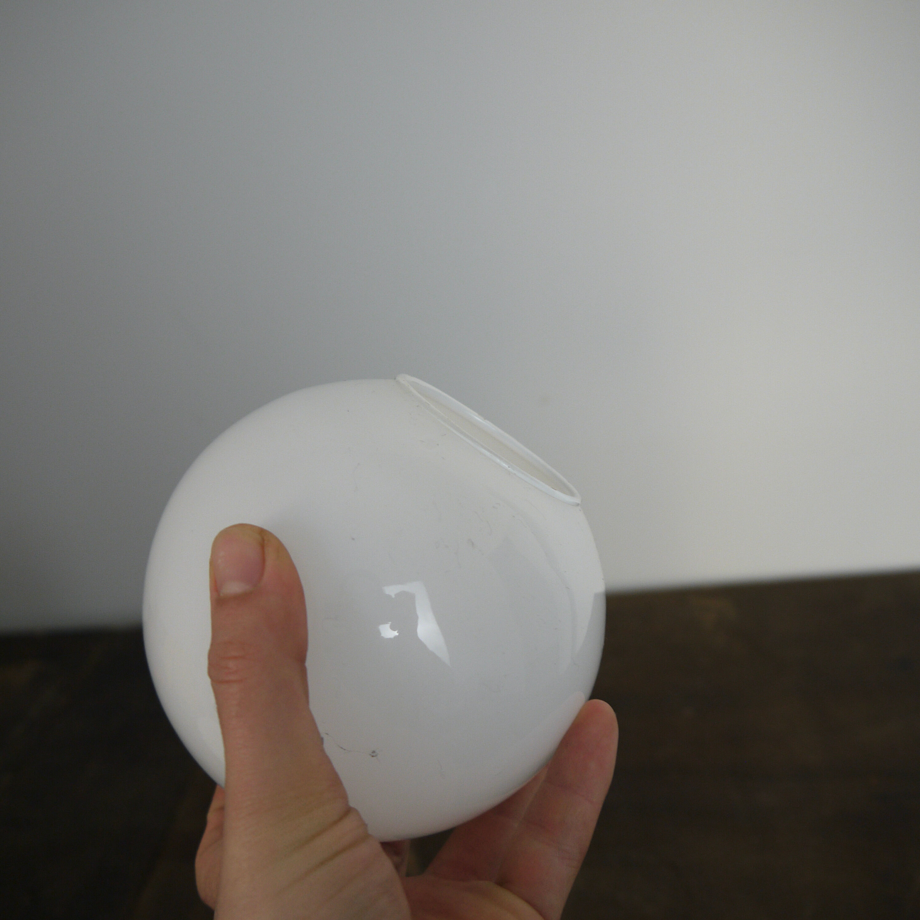 White glass globe -10