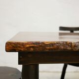 Dining table brutalist chairs in solid wood