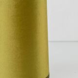 Pair of Dutch Delft Makkum ceramic table lamps with new olive green velvet shades.