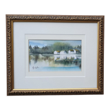 Aquarelle paysage cabanons provençaux
