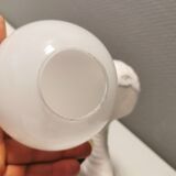 Beautiful vintage ceramic COBRA table lamp with thin milky white glass shade/dome. RAF Sweden 70-80s