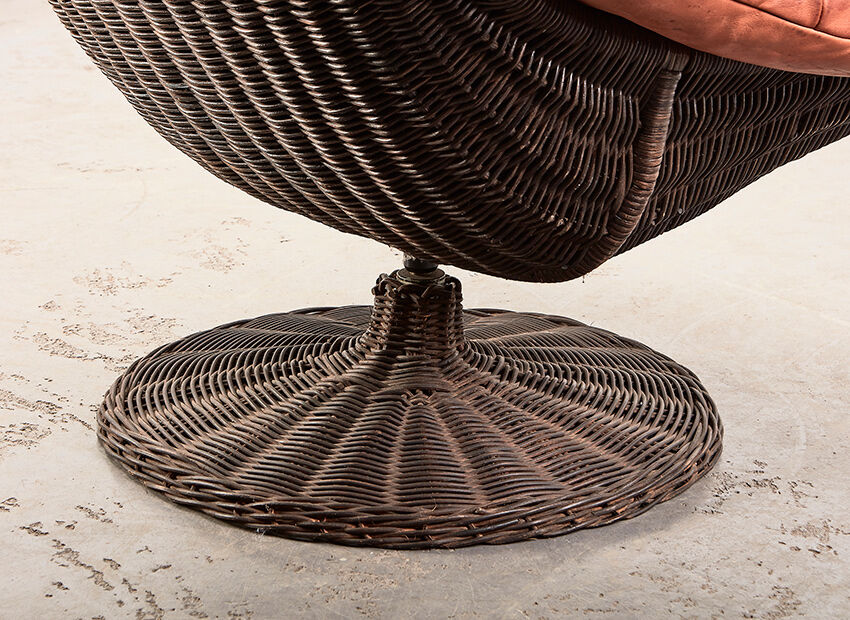 Gerard van den Berg Lounge Chair in Rattan and Leather for Montis 1970s