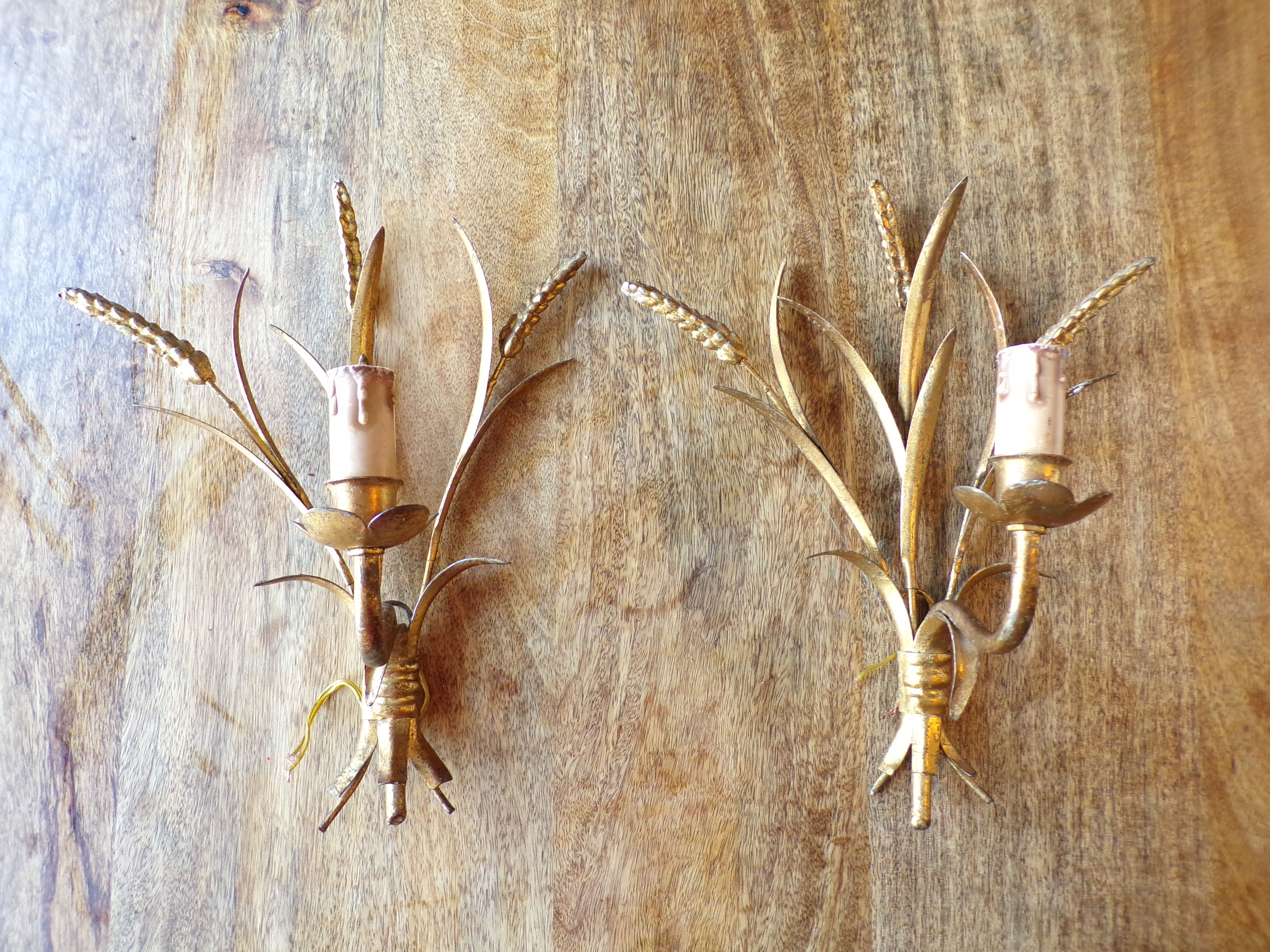 Pair of Italian sconces ear of wheat
