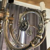Neo-classical chandelier silver metal