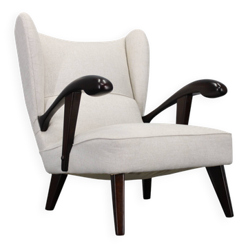 1950s Restored Wing Chair , Czechoslovakia