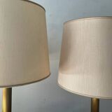 Pair of Empire style brass lamps