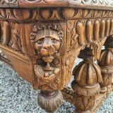Oak desk table renaissance style