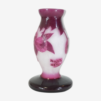 Small vase or lamp foot Delatte Nancy in glass pate 15 cm art nouveau