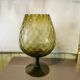 Vase tulipe vintage verre ambré