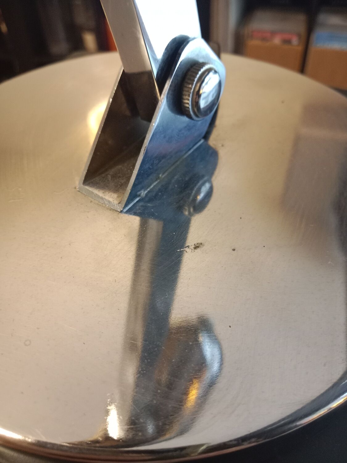 Chrome articulated desk lamp