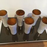 6 large enamelled sandstone glasses from the 1970s