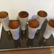 6 large enamelled sandstone glasses from the 1970s