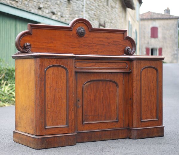 Meuble bois d'acajou ancien, meuble comptoir anglais, serviteur anglais, meuble buffet