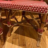 4 chaises bistrot Bamboo - rouge et crème