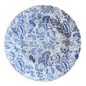 Assiette ancienne Jules Vieillard Bordeaux – Porcelaine opaque bleu blanc