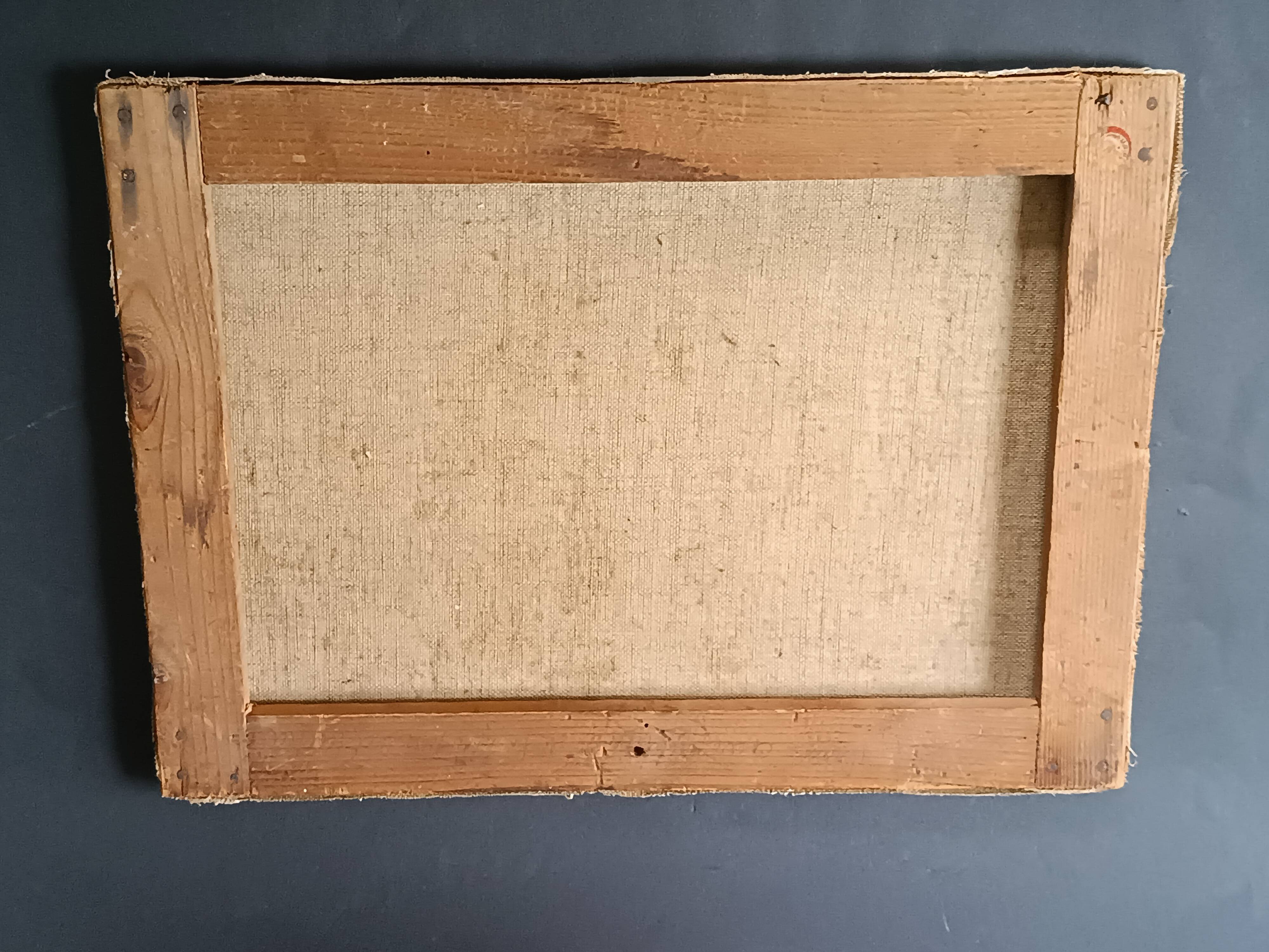 Oil painting on canvas of the courtyard of the pasha's mosque in Oran 1948