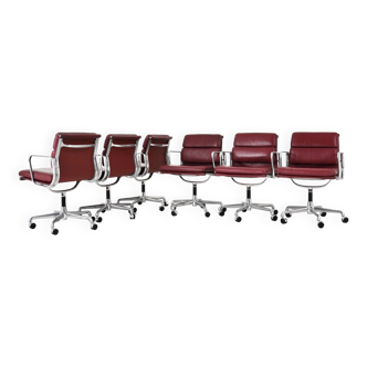 Ensemble de 6 Chaises de bureau à coussin souple par Charles & Ray Eames pour ICF, 1970S